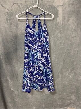Blue Paisley Halter Mini Dress — Casual Summer Style